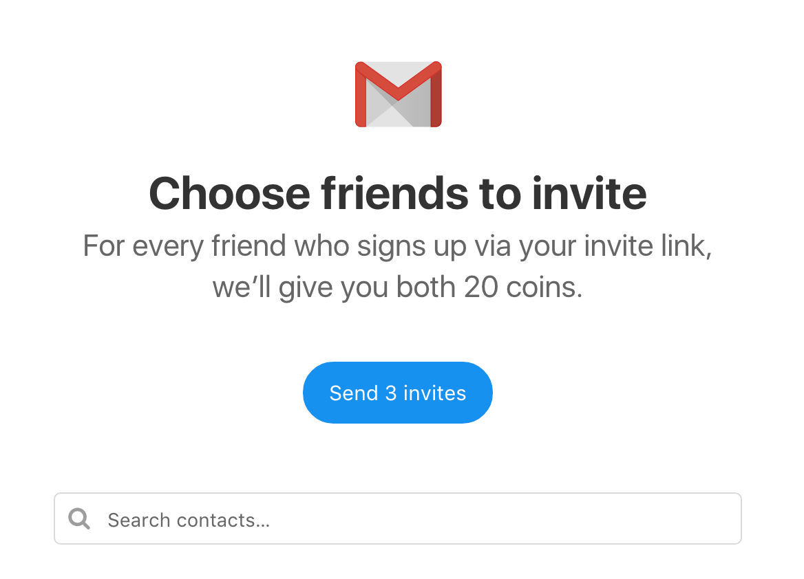 Invite friends from Gmail