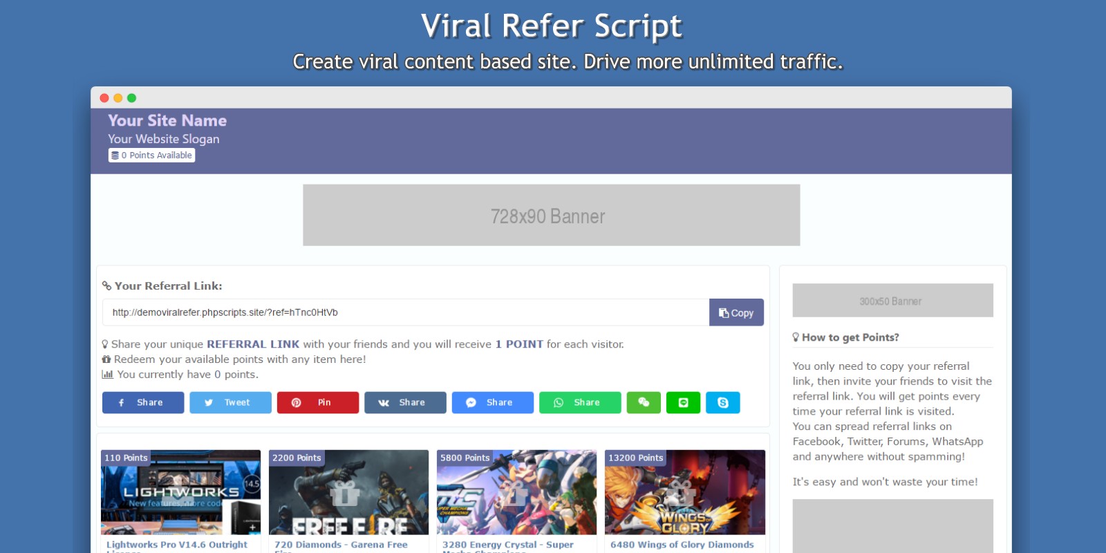 Viral Referral PHP Script